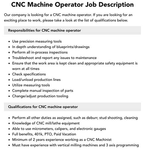 cnc laser operator job description